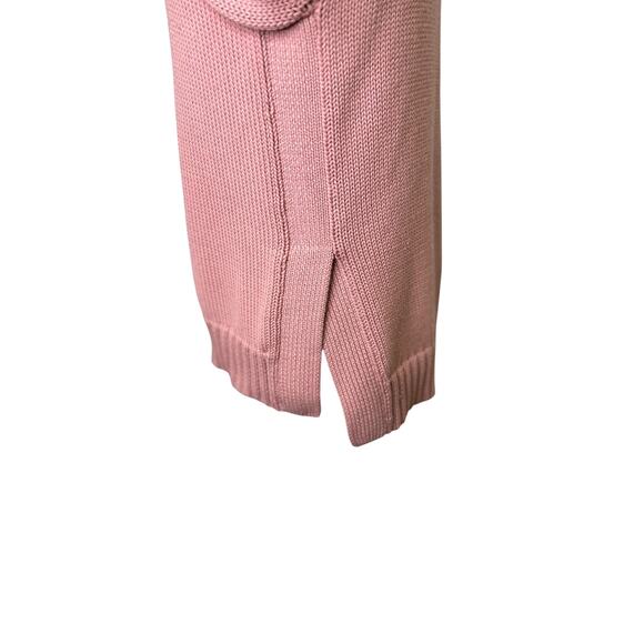 Tory Burch Sport Merino Wool Long Sleeve Pull Over Sweater Dusty Rose Oversized - Picture 4 of 7